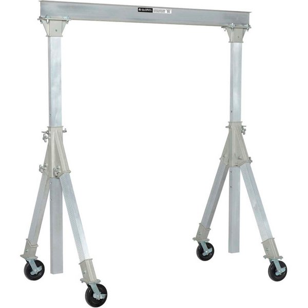 Global Industrial Adjustable Height Aluminum Gantry Crane, 12'W x 7'6-12'H, 2000 Lb. Capacity 320872